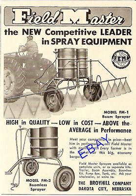 1957 BROYHILL FIELD MASTER BOOM SPRAYER DAKOTA CITY NE