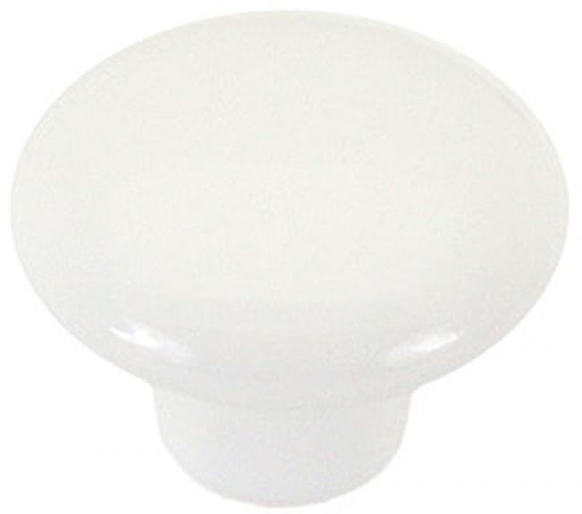 Small Ceramic Cabinet Drawer Knob 3/4 inch White 1