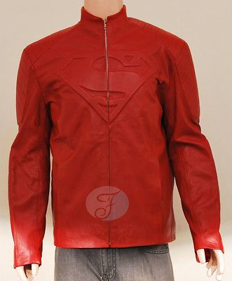 FINE QUALITY SUPERMAN SMALLVILLE RED CLASSIC LEATHER JACKET WITH