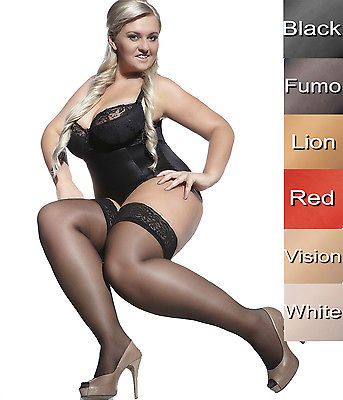 PLUS SIZE HOLD UPS STOCKINGS BELLA 3 COLOURS 15 DEN size XXXL/4XL