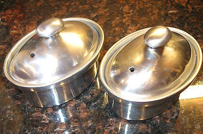 SOUP TUREENS W/PEWTER LID CERAMIC BASE  STAMPED HALL SET OF 2