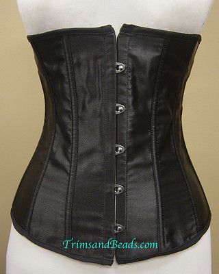 Underbust Waist Cincher Renaissance Corset Lace Up Back Steel Busk S