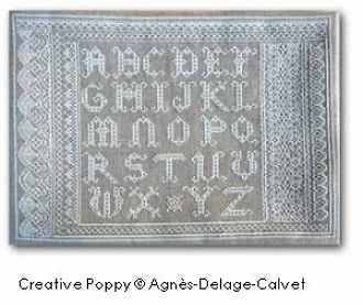 lace alphabet sampler cross stitch chart agnes delage calvet french