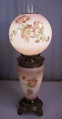 Vtg Banquet Lamp Camel Lit BASE GWTW Hand Painted Kerosene Electric