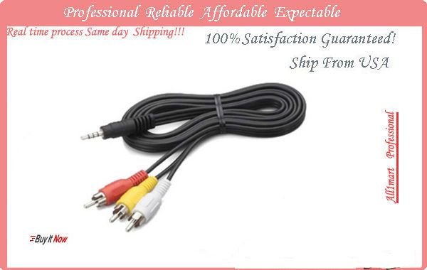 AV Cable Cord For Canon Powershot/Elur a/Optura/VIXIA Camcorder Serie