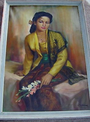 ANTIQUE OIL PORTRAIT PAINTING SIGNED H. DANA