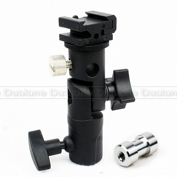 Flash Shoe Umbrella Holder Swivel Light Stand 1/43/8 Tripod Adapter