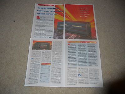 Carver Research Lightstar Reference Amplifier Review, 1994, 4 pgs