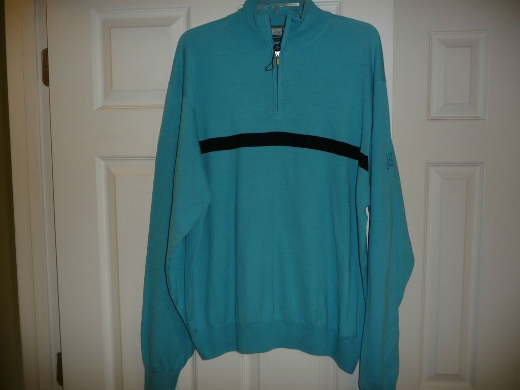 House of Carrington Legend 1/4 Zip Mercerized Wool Top Mens XL Honda