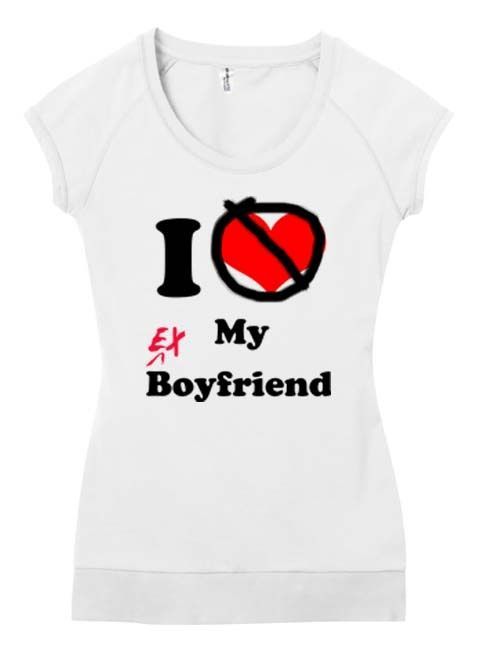 String Five I Hate My Ex Boyfriend Funny Graphic Scoop Neck Top