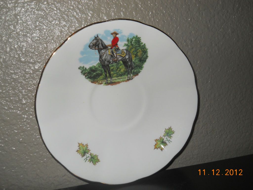 Canada Souvenir Plate Tea Cup Candian Royal Mounted Police Vintage