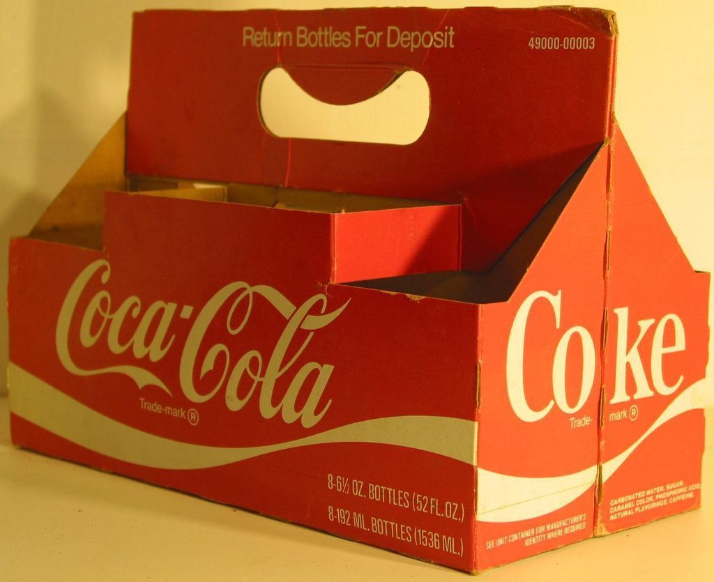 COCA COLATHE WAVE 8 PAK SODA CARTON 6 1/2oz. Bottles