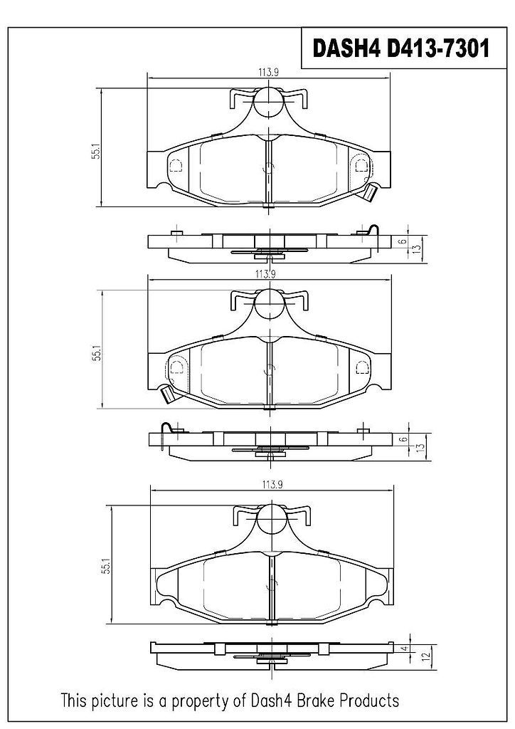 DASH 4 BRAKES MD413 Brake Pad or Shoe, Rear (Fits 1991 Camaro)