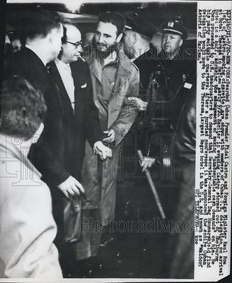 Photo Cuban Premier Fidel Castro & Cuban Officials Arrive At Hotel