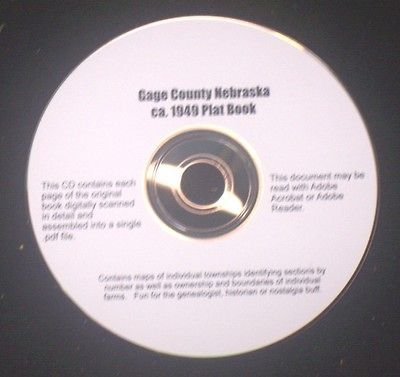 CD ~ ca.1949 Gage County Nebraska Plat Map Atlas with Directory