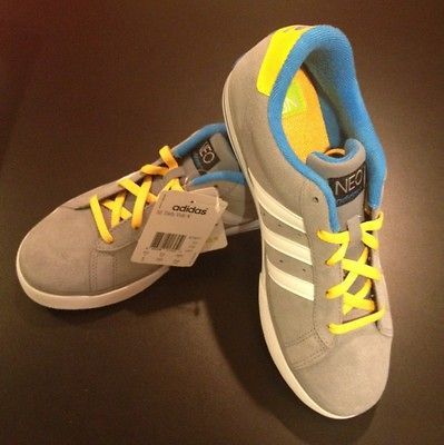 ADIDAS NEO SE DAILY VULC; Youth Size 6, Gray, Orange, & Blue, Free