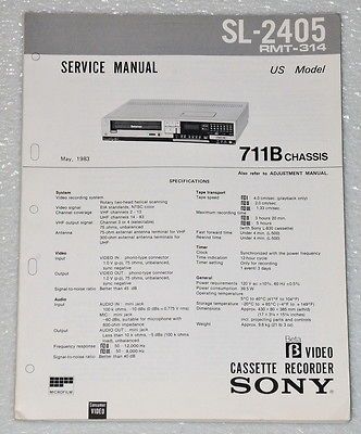 BETAMAX VCR Shop Service Repair Manual, Parts List & RMT 314 Remote