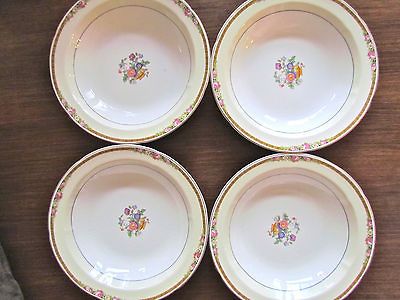 Vintage WH GRINDLEY IVORY SET OF 4  SOUP PASTA BOWLS ENGLAND ALTON