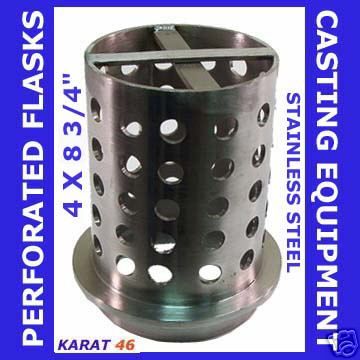 PERFORATED CASTING FLASKS 4 x 8 3/4 VACUUM CAST GOLD