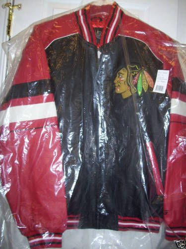 NHL CHICAGO BLACKHAWKS LEATHER JACKET G111 BRAND NEW