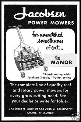 1953 Jacobsen Manufacturing Co. Power Lawn Mowers The Manor Vintage