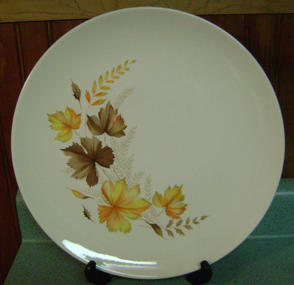 Salem China Pattern SLM 321   Chop or Serving Plate   Orange & Brown