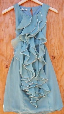 Chiffon Falling Ruffled Anthropologie Tunic Urban VTG Back Tie Shift