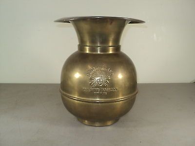 BRASS INDIAN REDSKIN BRAND CHEWING TOBACCO CUT PLUG SPITTOON CUSPIDOR