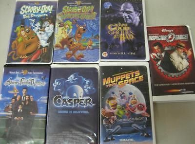 VHS Lot of 7 Childrens Movie Video Tapes Disneys Inspector Gadget