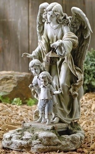 ROMAN Joseph Studio 20.5 Solar Guardian Angel Garden Statue #47446 NEW