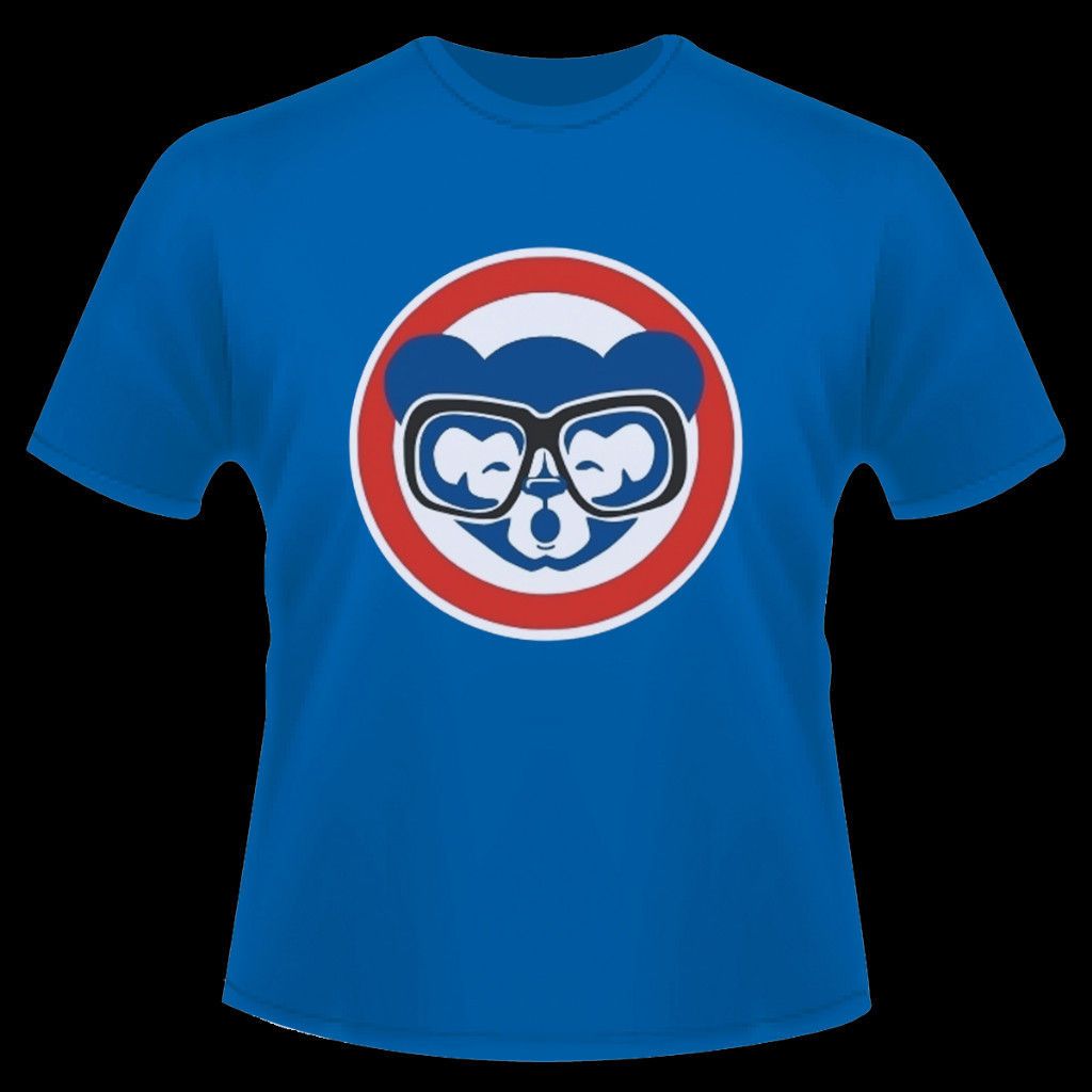 Chicago Cubs Harry Caray Glasses Holy Cow Bear T Shirt