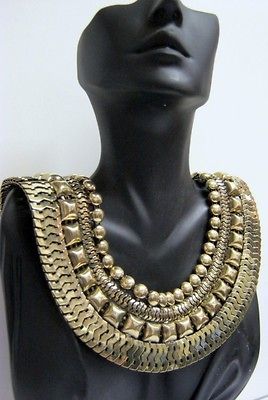 COLLAR GRECIAN GODDESS CHUNKY VINTAGE STYLE EGYPTIAN NECKLACE