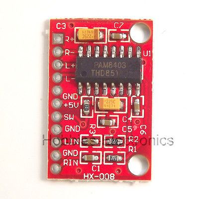 Channels 3W PAM8403 Class D Audio Amplifier Board 5V USB Power