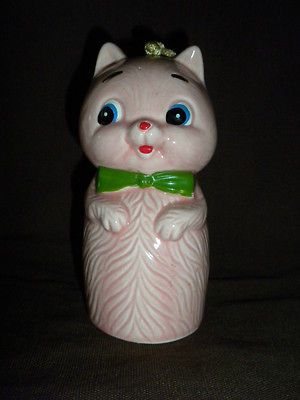 Pink Cat Kitten Bell w feet clapper Wind Chime Big Eye Japan Porch