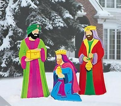 Kings Nativity Scene Metal Outdoor Christmas Yard Decorations ~NEW