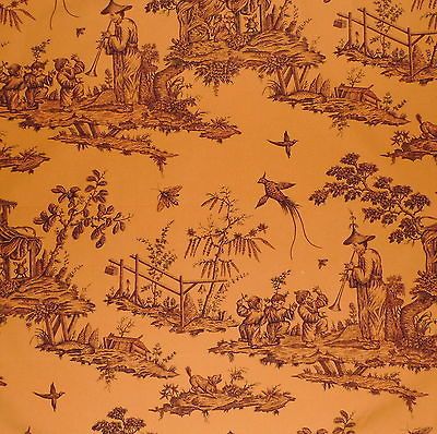 CLARENCE HOUSE La Lecon de Danse chinoiserie orange print cotton New