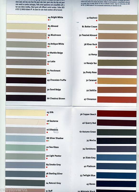 Laticrete Grout Stains Color Chart 1 on PopScreen