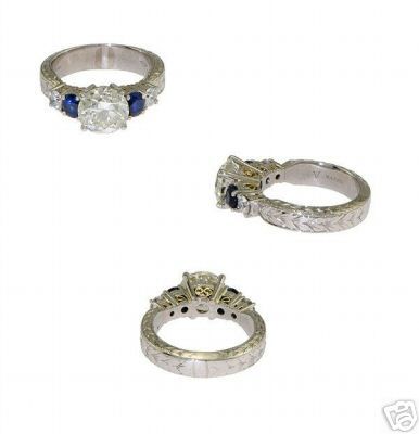 Estate Platinum Old Euro Cut Diamond Engagement Ring