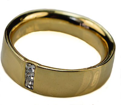 Wedding Band cz COMFORT FIT Mens Ladies 7.5 mm 14K gold overlay size 4