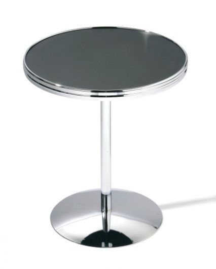 BLACK TOP COFFEE CHROME BISTRO BAR KITCHEN TABLE SIDE