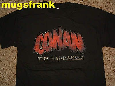 Conan the Barbarian Movie Distressed Logo Black T Shirt