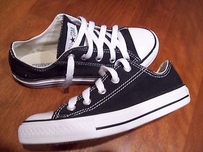 Girls CONVERSE ALL STAR Shoes Black and White Size 1Y