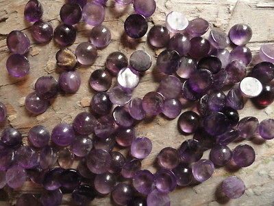 Cabochon Gemstone Amethyst Medium Purple 6mm Round (pkg 100)