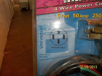 New Smart Choice 4 Wire Range Power cord universal 50 amp 250v 6 feet