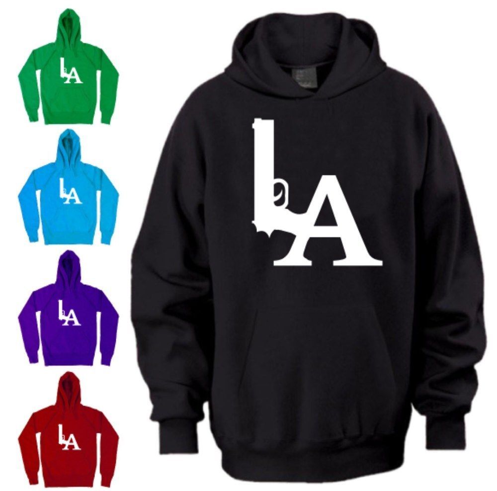 Gun Logo HOODIE Los Angeles Hollywood Compton Long Beach Snoop Dogg