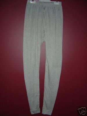 MENS COTTON THERMAL LONG JOHNS   sz L (100) GREY