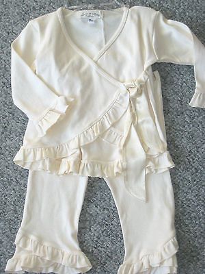 Girls Luna Luna Copenhagen Ruffle Lounge Set Long Sleeve Pants Ivory 6