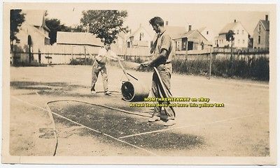 Maine ME Thomaston Working on Tennis Court Creighton & George Family