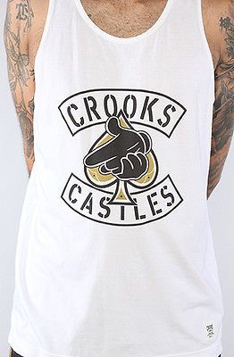 CROOKS AND CASTLES AIR GUN TANK TOP BLACK PICK SIZE 10 DEEP L R G