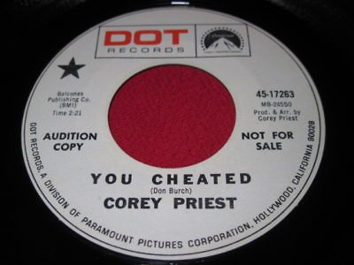 COREY PREIST 45   YOU CHEATED   SCARCE ROCK PROMO